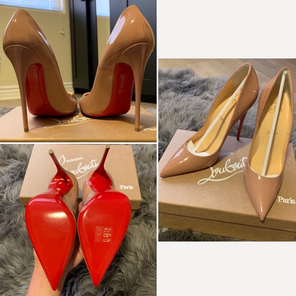Brand New Christian Louboutin’s “So Kate” 120mm
Size: 38 1/2 in Nude
